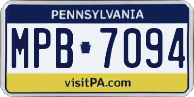 PA license plate MPB7094