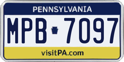 PA license plate MPB7097