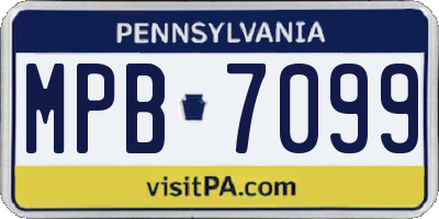 PA license plate MPB7099