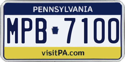 PA license plate MPB7100