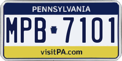 PA license plate MPB7101