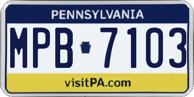 PA license plate MPB7103