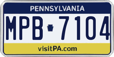 PA license plate MPB7104
