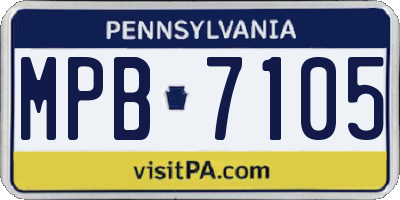 PA license plate MPB7105