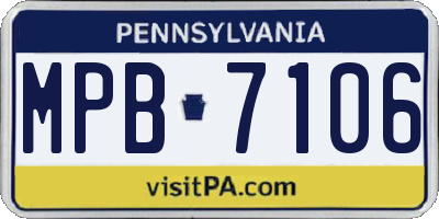PA license plate MPB7106