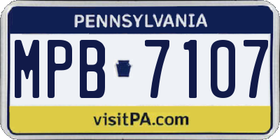 PA license plate MPB7107