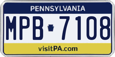 PA license plate MPB7108