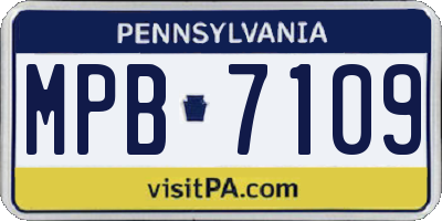 PA license plate MPB7109
