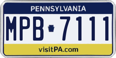 PA license plate MPB7111