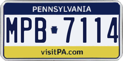 PA license plate MPB7114