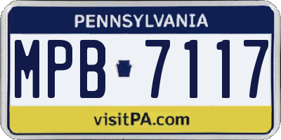 PA license plate MPB7117