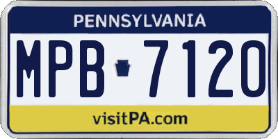 PA license plate MPB7120