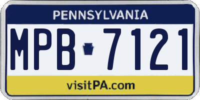 PA license plate MPB7121