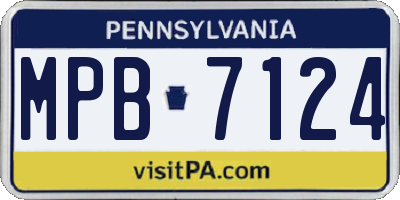PA license plate MPB7124