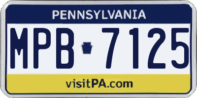 PA license plate MPB7125