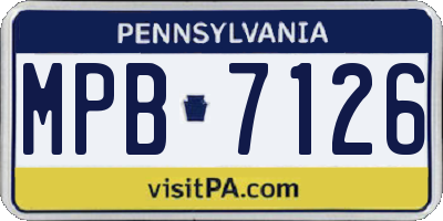 PA license plate MPB7126