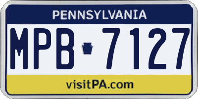 PA license plate MPB7127