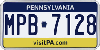 PA license plate MPB7128