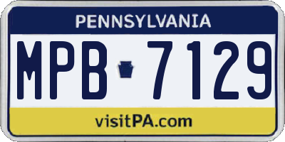 PA license plate MPB7129
