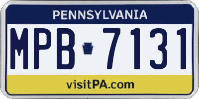 PA license plate MPB7131