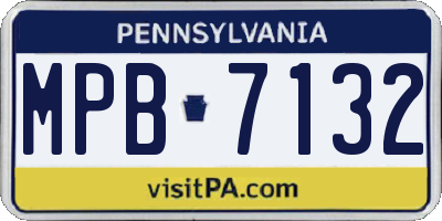 PA license plate MPB7132