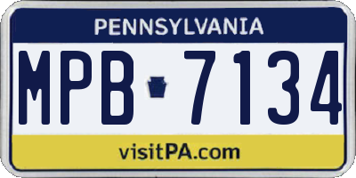 PA license plate MPB7134