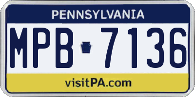 PA license plate MPB7136