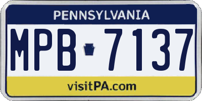 PA license plate MPB7137