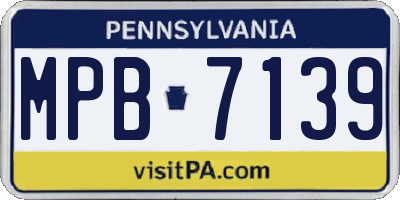 PA license plate MPB7139