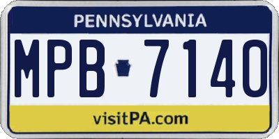 PA license plate MPB7140