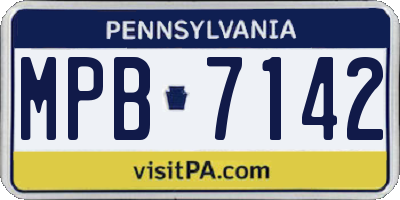 PA license plate MPB7142