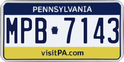 PA license plate MPB7143