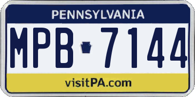 PA license plate MPB7144