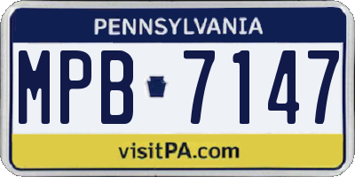 PA license plate MPB7147