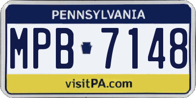 PA license plate MPB7148