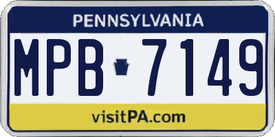 PA license plate MPB7149