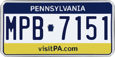 PA license plate MPB7151