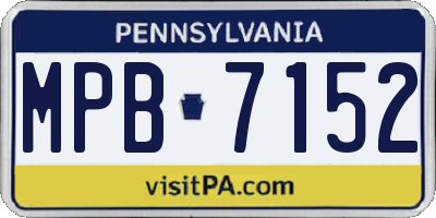 PA license plate MPB7152