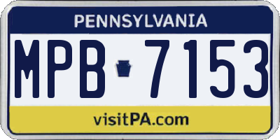 PA license plate MPB7153