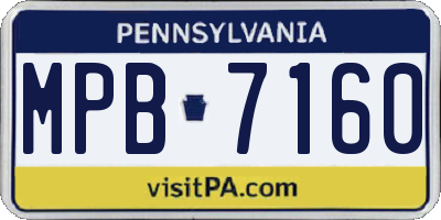 PA license plate MPB7160