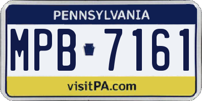 PA license plate MPB7161