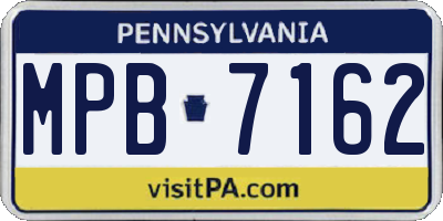 PA license plate MPB7162