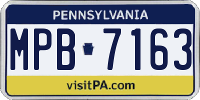 PA license plate MPB7163
