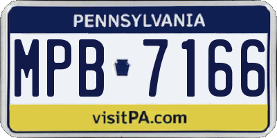 PA license plate MPB7166