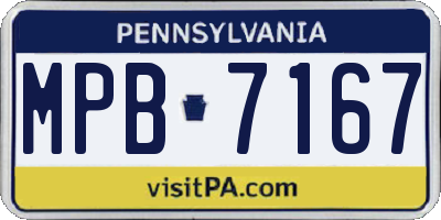 PA license plate MPB7167