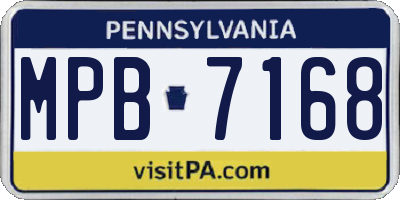 PA license plate MPB7168