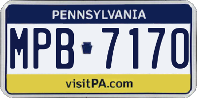 PA license plate MPB7170