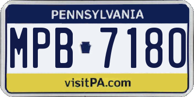 PA license plate MPB7180