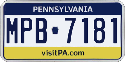 PA license plate MPB7181