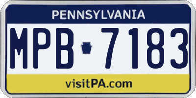 PA license plate MPB7183